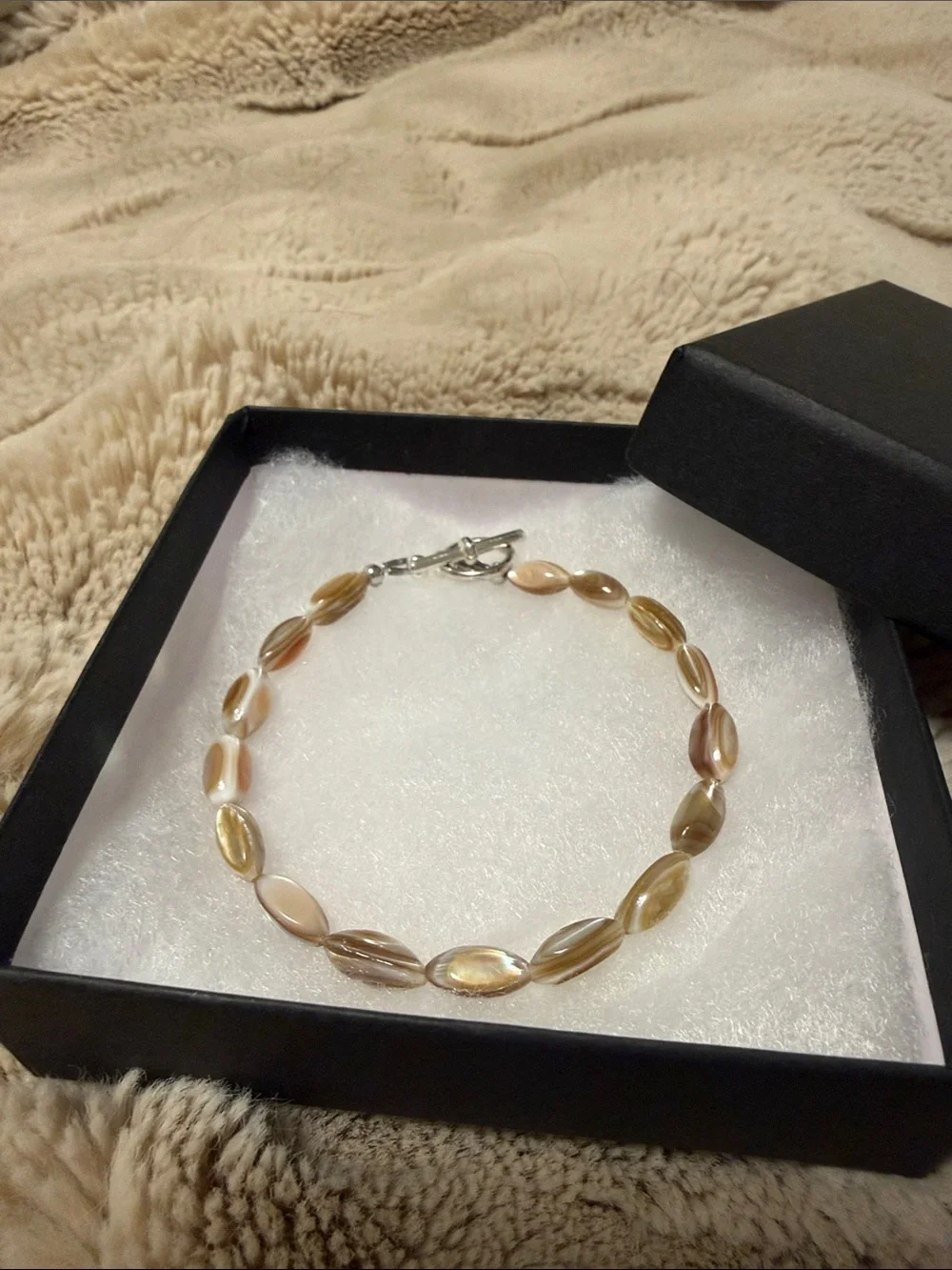 Elegant Gold-Tone Beaded Women’s Bracelet
